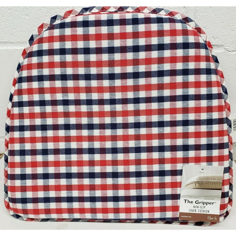 SET OF 2 CHAIR GRIPPER PADS IN LINEN, PATRIOTIC COLORS,RED,BLUE & WHITE,ClearVu